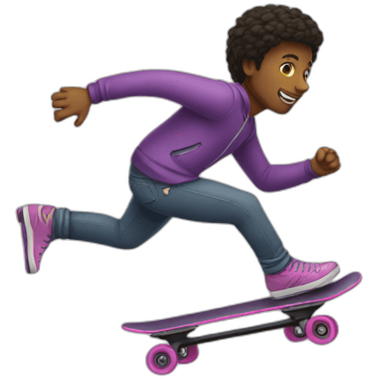 One wheel skater emoji