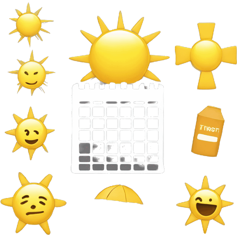 Calender showing weekend and sunshine emoji