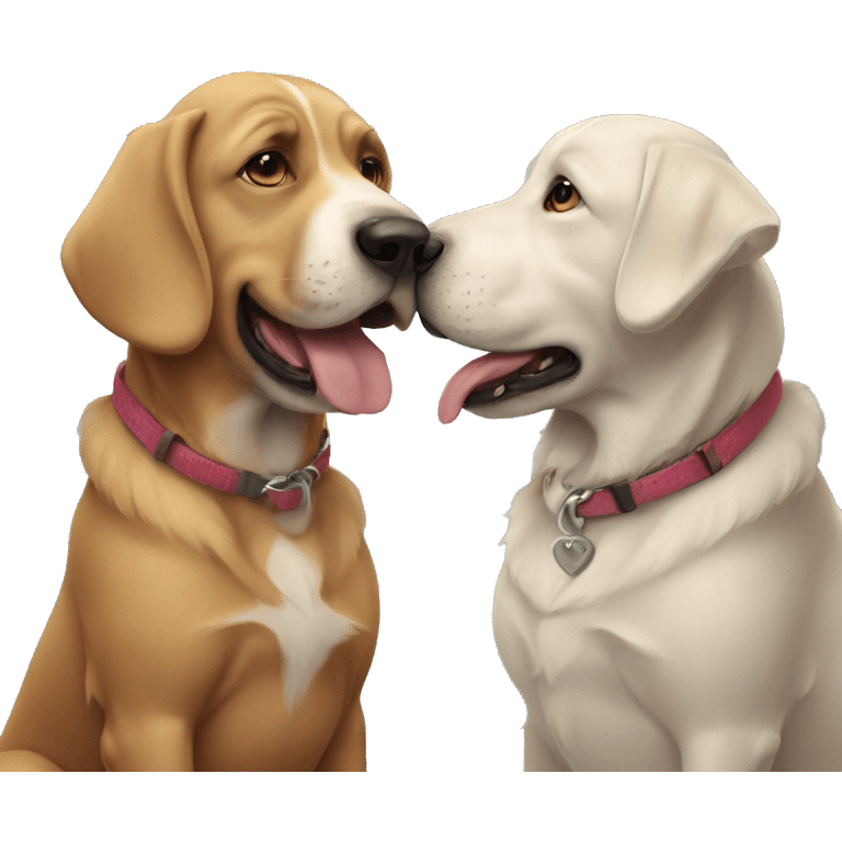 Two dogs in love emoji