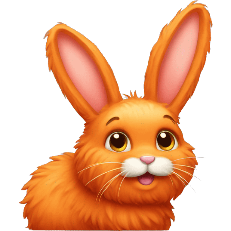 Orange fluffy bunny emoji