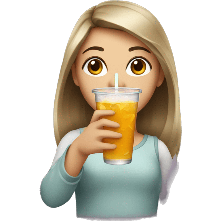 Girl with drink emoji