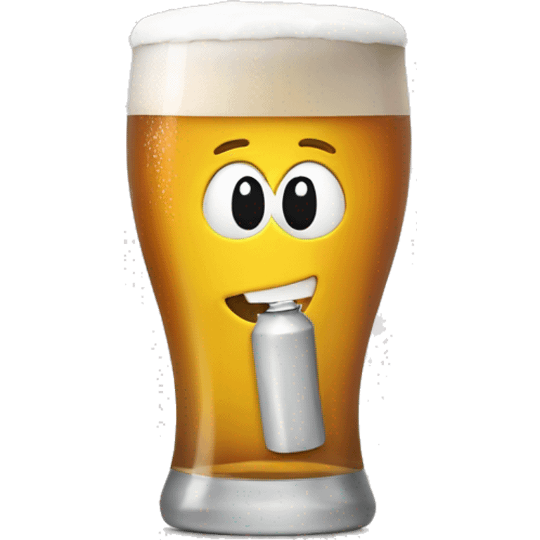 a beer cup out for a jog emoji