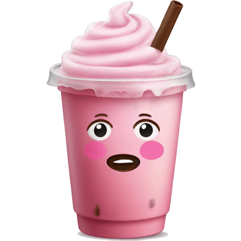 Pink iced coffee emoji