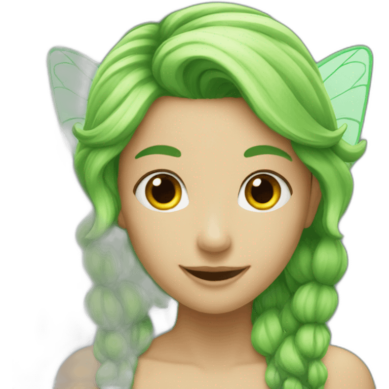 fairy with pick to green hair emoji