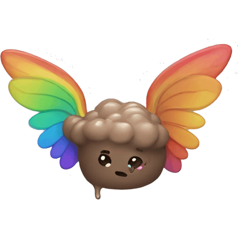 Rainbow Poop with wings emoji