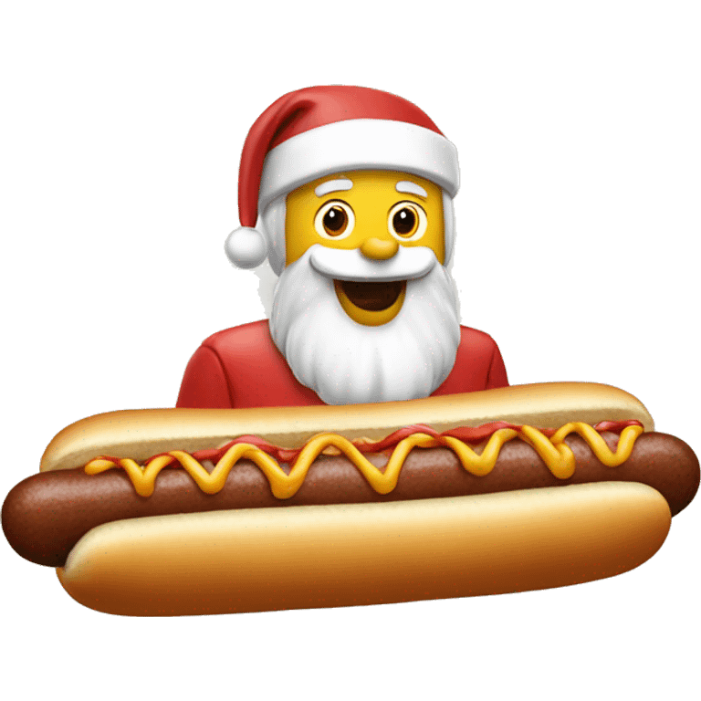 Santa eating hotdog emoji