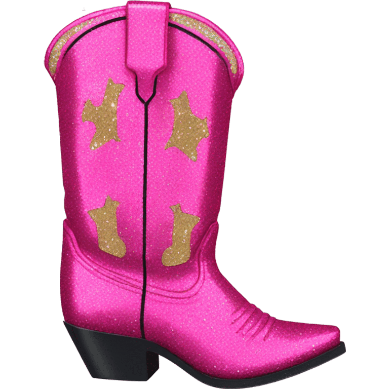 All glitter pink cowboy boots emoji