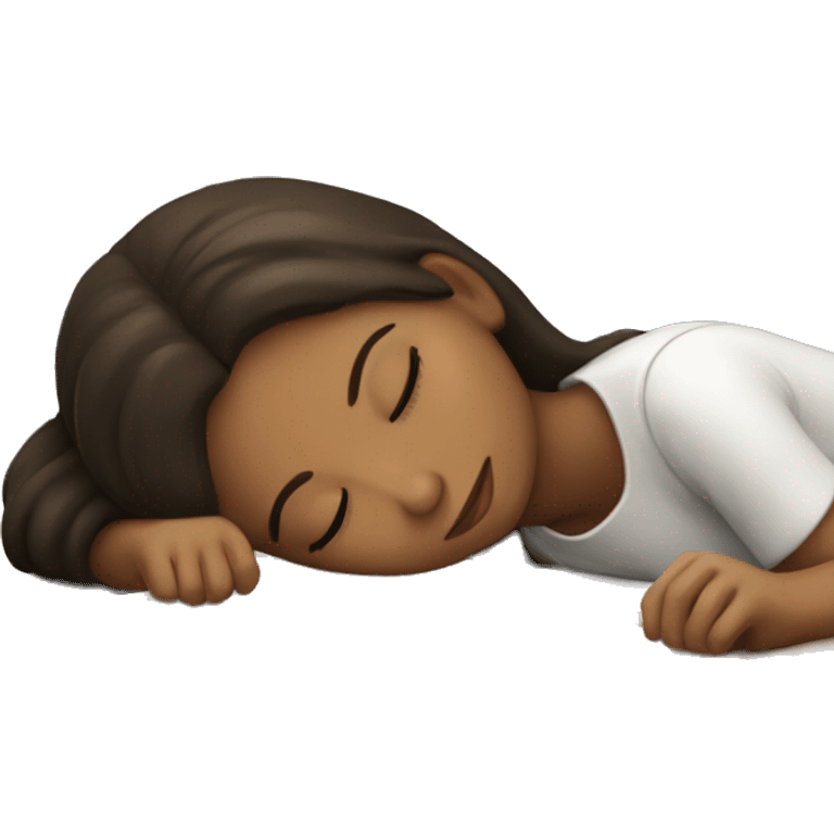 angelic brunette girl sleeping in desk  emoji