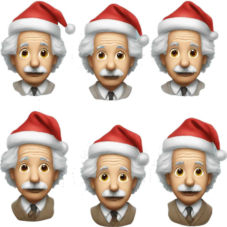 albert einstein with santa hat emoji