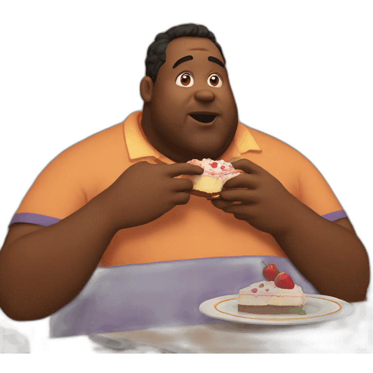 fat dad eating cake emoji