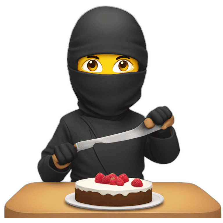 a ninja cooking a cake emoji