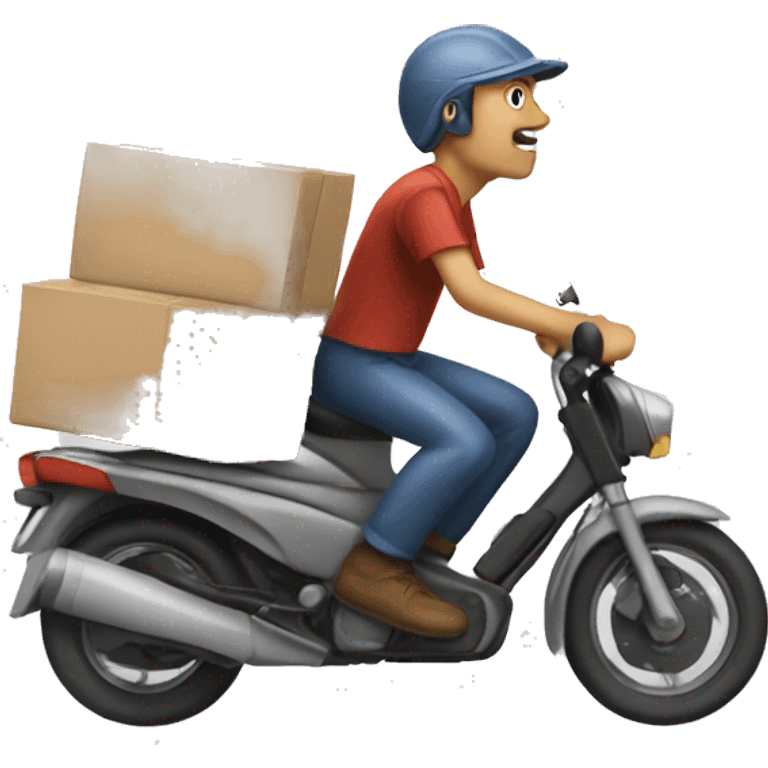 Wolt courier driving fast emoji