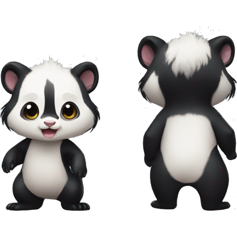 Cute skunk-panda-ferret-hybrid full body emoji