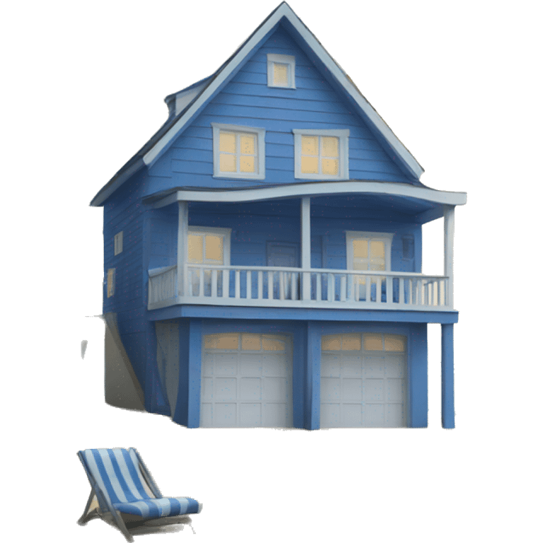 blue beach house emoji