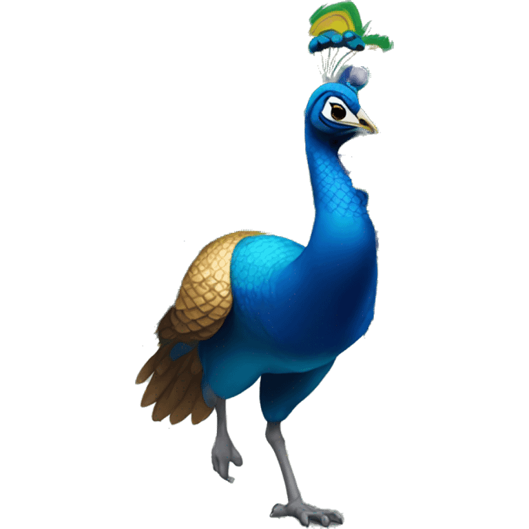 running peacock animated emoji