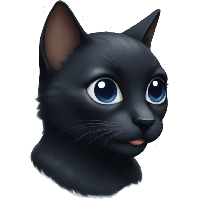 Black cat with blueberries emoji