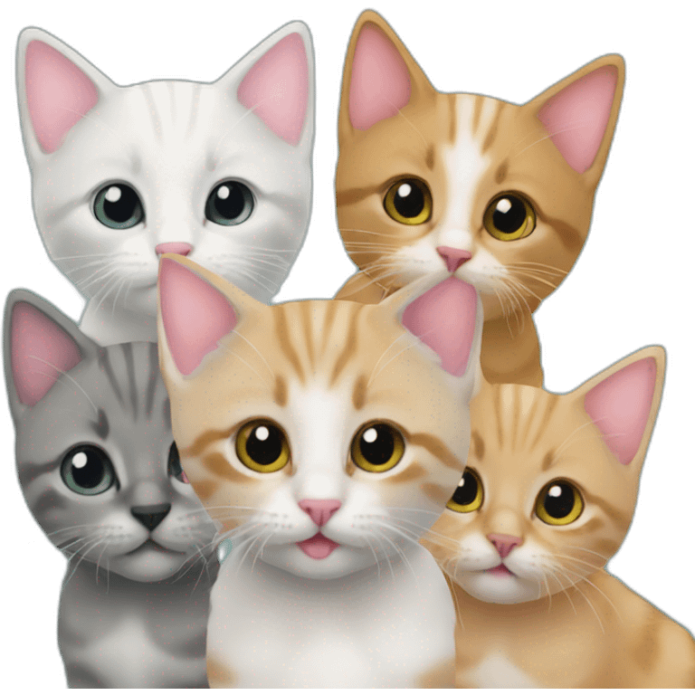 four kittens at a birthday party emoji