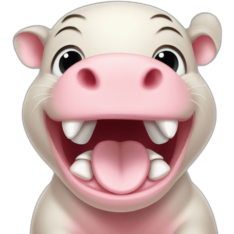 Screaming baby pigmy hippo emoji