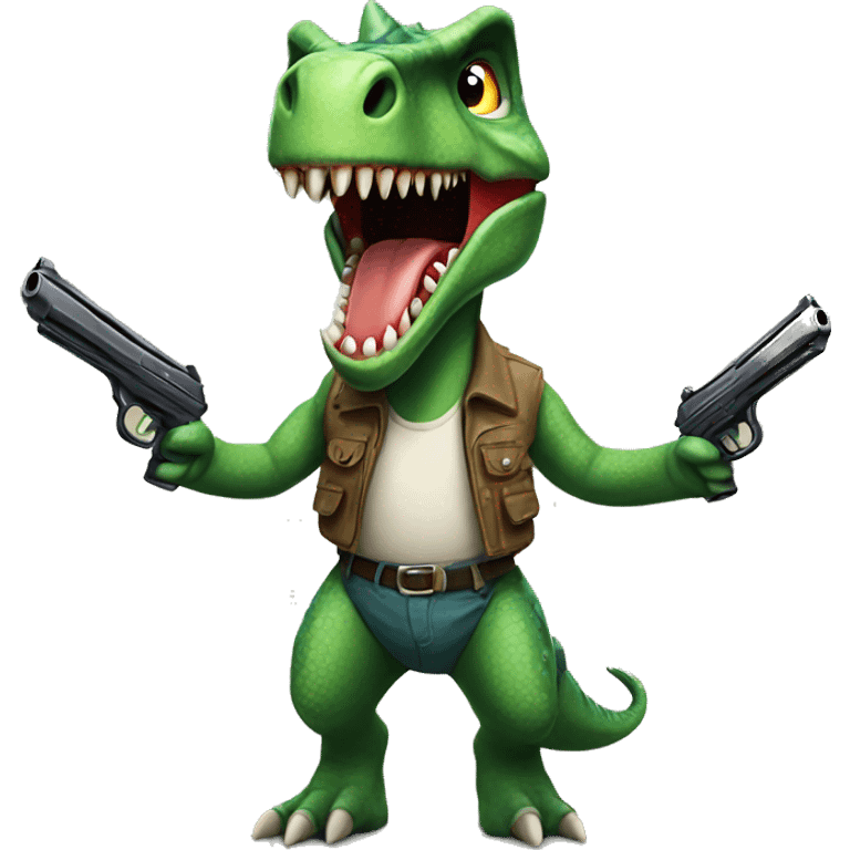 dinosaur with guns emoji