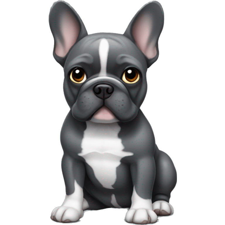 dark gray french bulldog  emoji