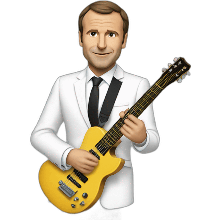 macron qui joue de la guitare électrique emoji