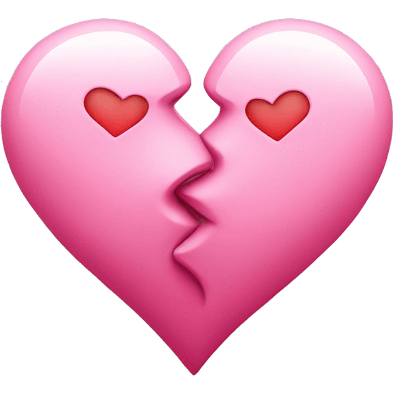 Two pink hearts kissing each other  emoji