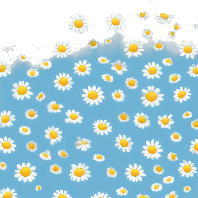 A single daisy on a sky blue heart emoji