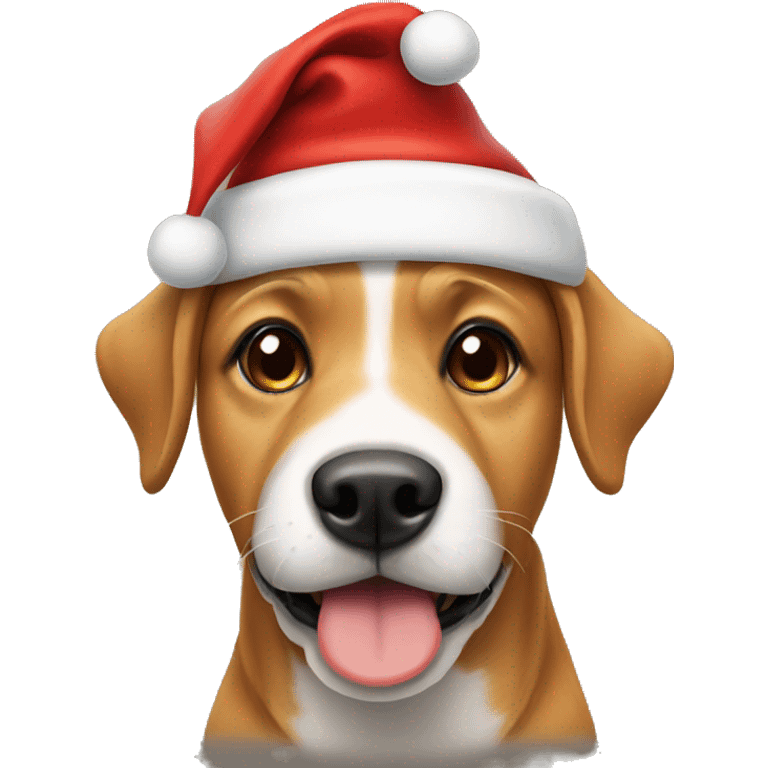 dog with a santa hat emoji