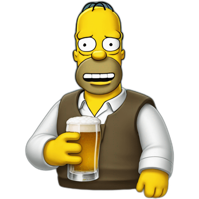 Homer simpsons drink a beer emoji