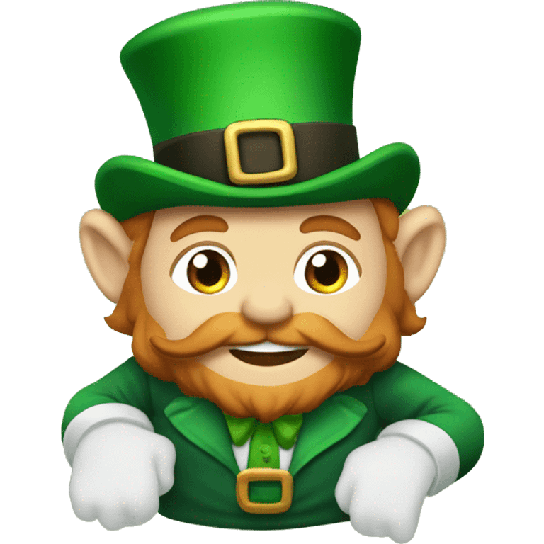 Leprechaun in Santa’s lap emoji