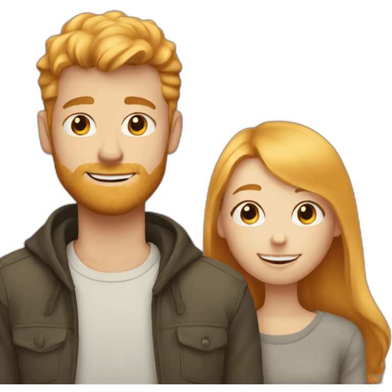 Blonde guy with ginger girl hugging emoji