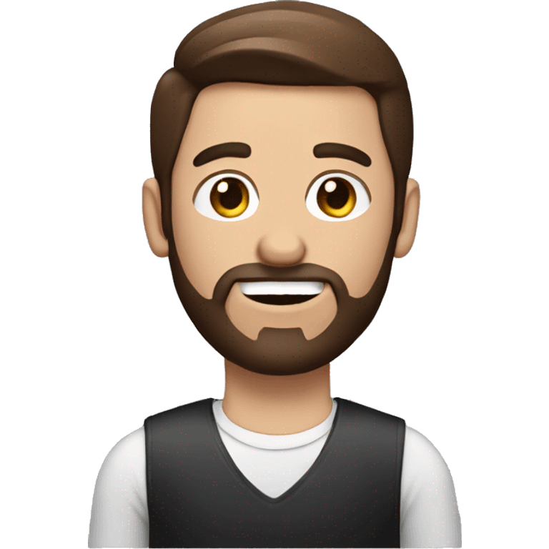 Brunette man with beard with bacon  emoji