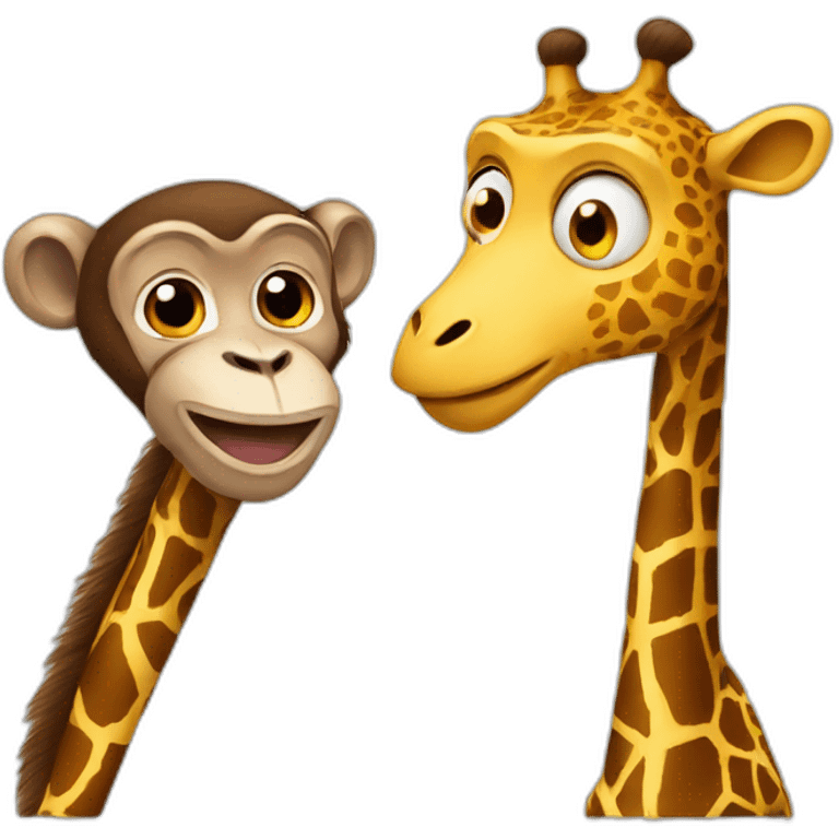 Monkey with giraffe emoji