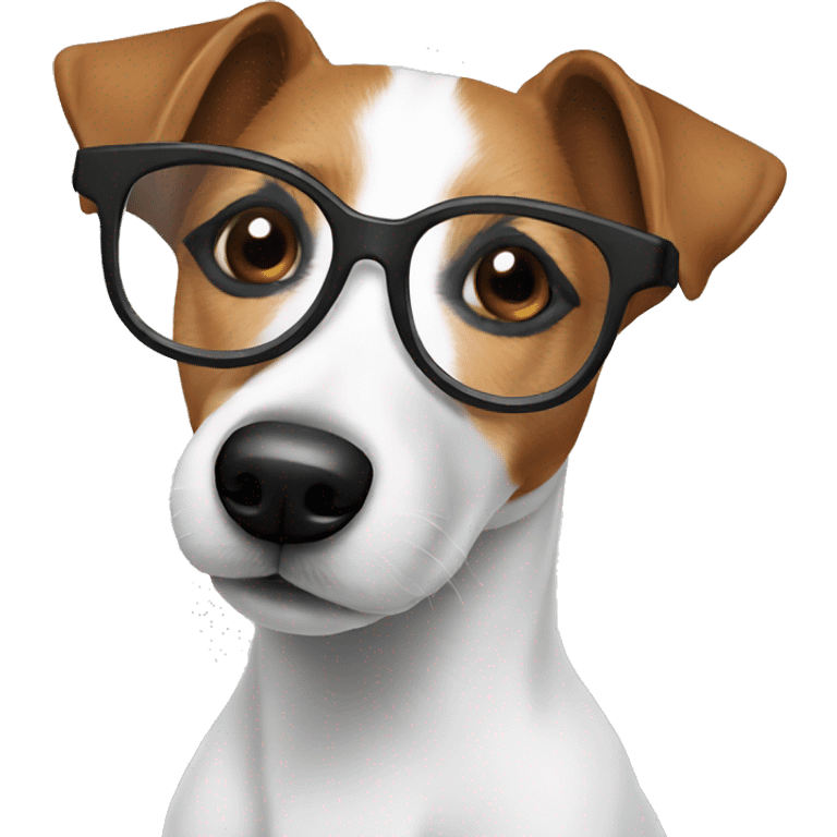 jack russel with glasses emoji