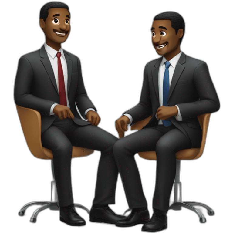 2 black businessmen having a converstion emoji