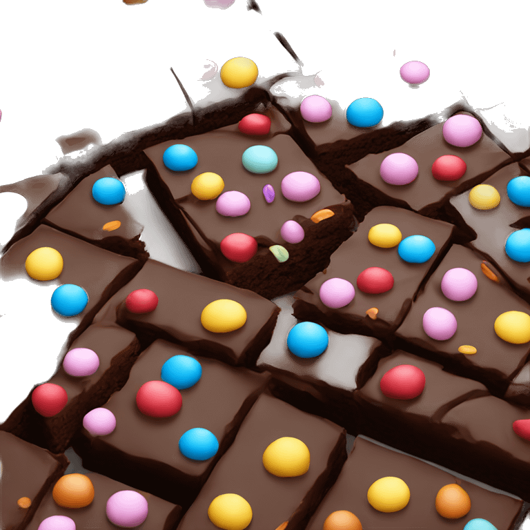 square brownie with different colored round sprinkles emoji