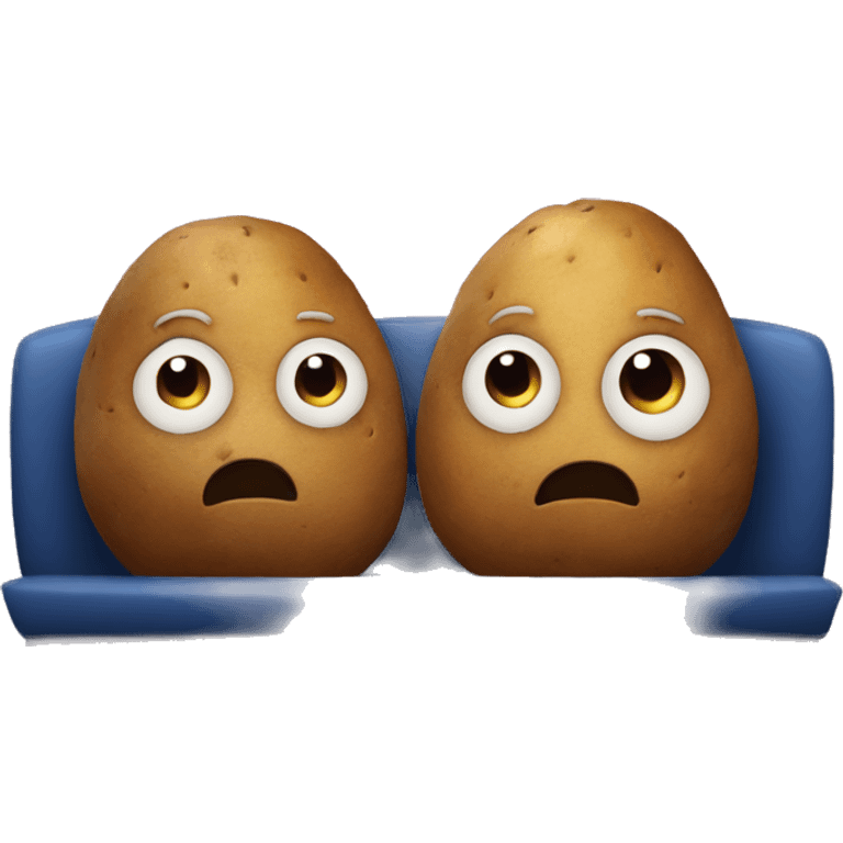 two potatoes watching a movie emoji