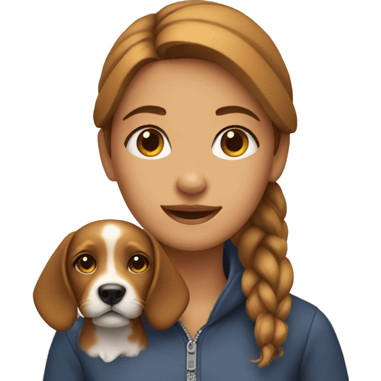 Girl with dog emoji