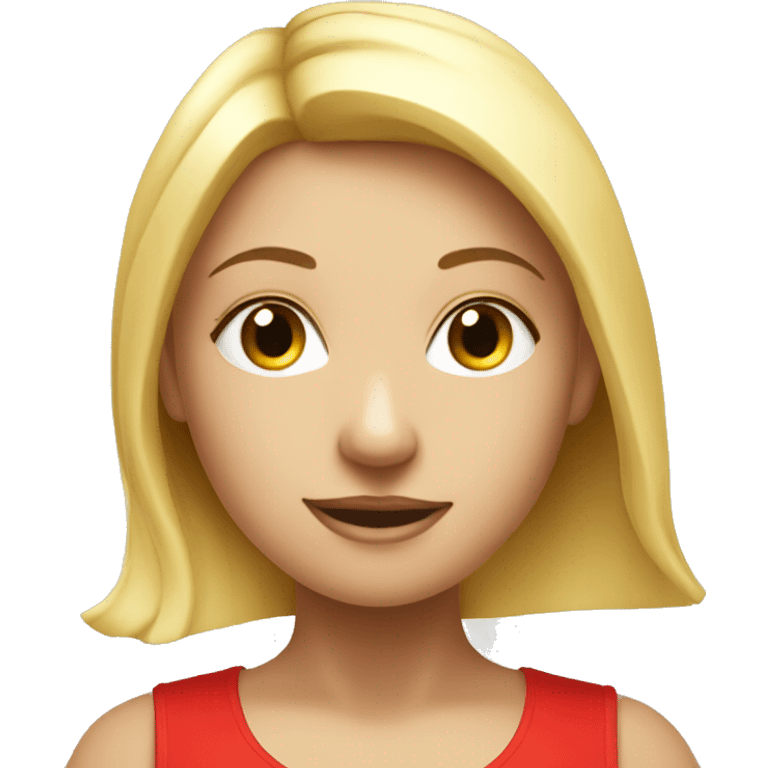  yoga blonde light girl in red yoga emoji