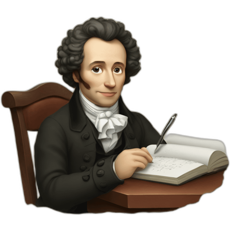 Pushkin writes a poem emoji