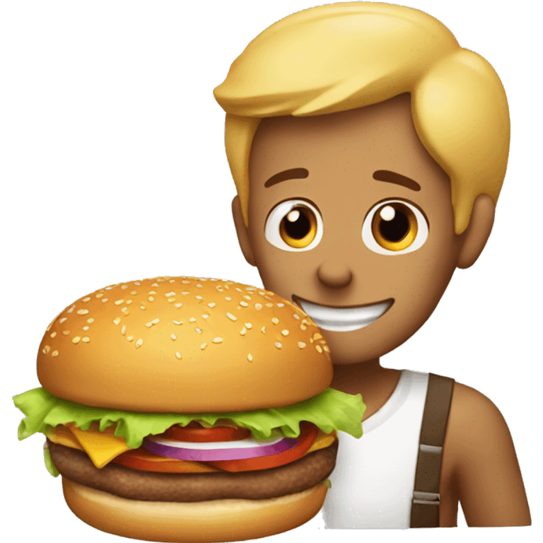 man loves burger emoji