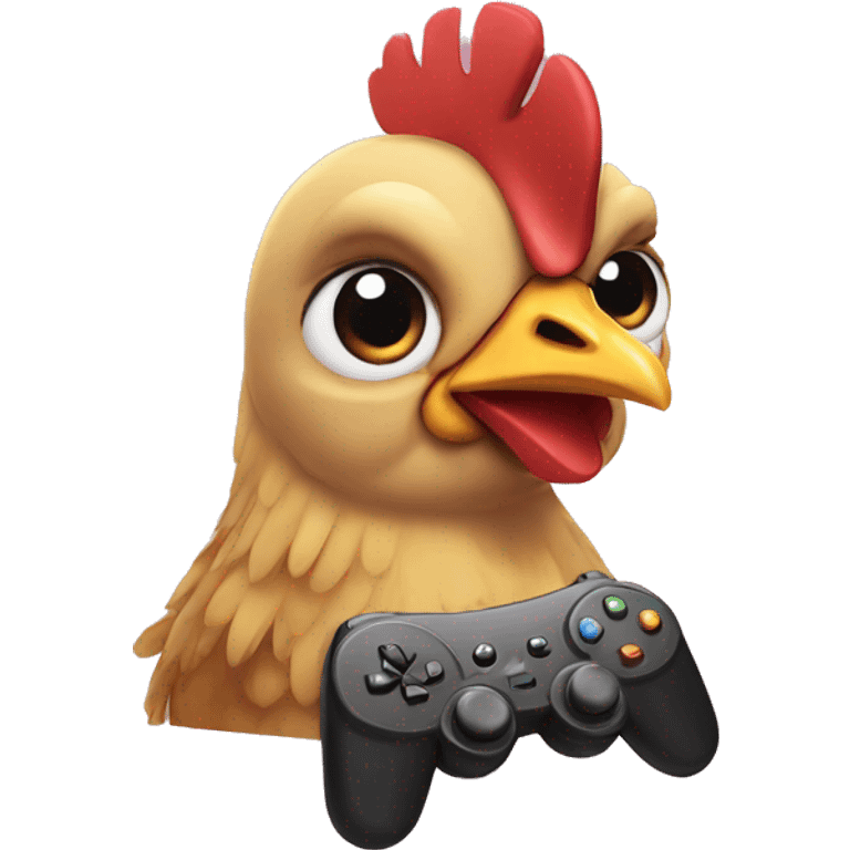 Chicken playing video game  emoji