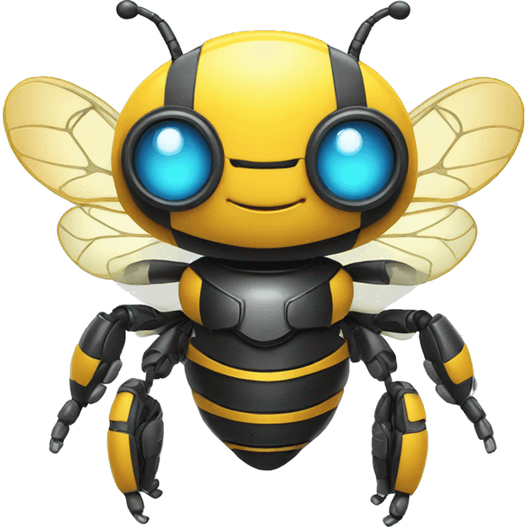 cute robot bee with smile emoji