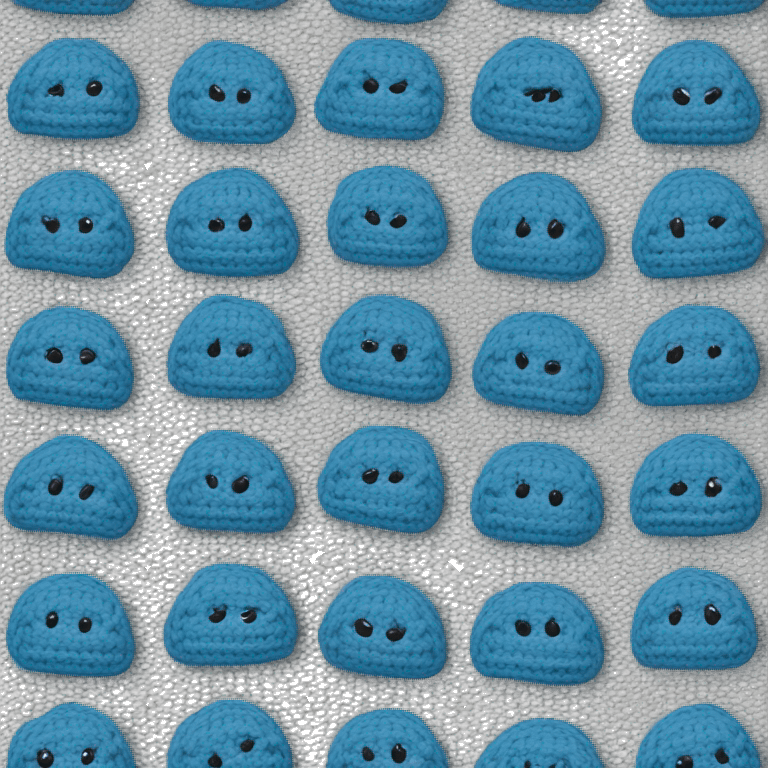 Blue crochet emoji