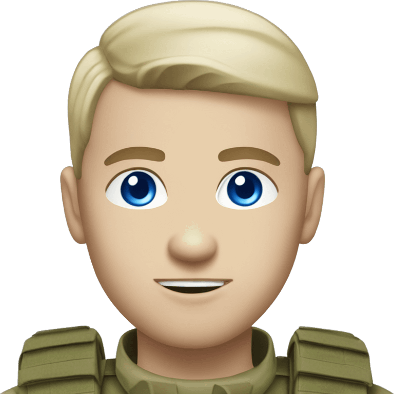 Military commando White skin blue eyes emoji