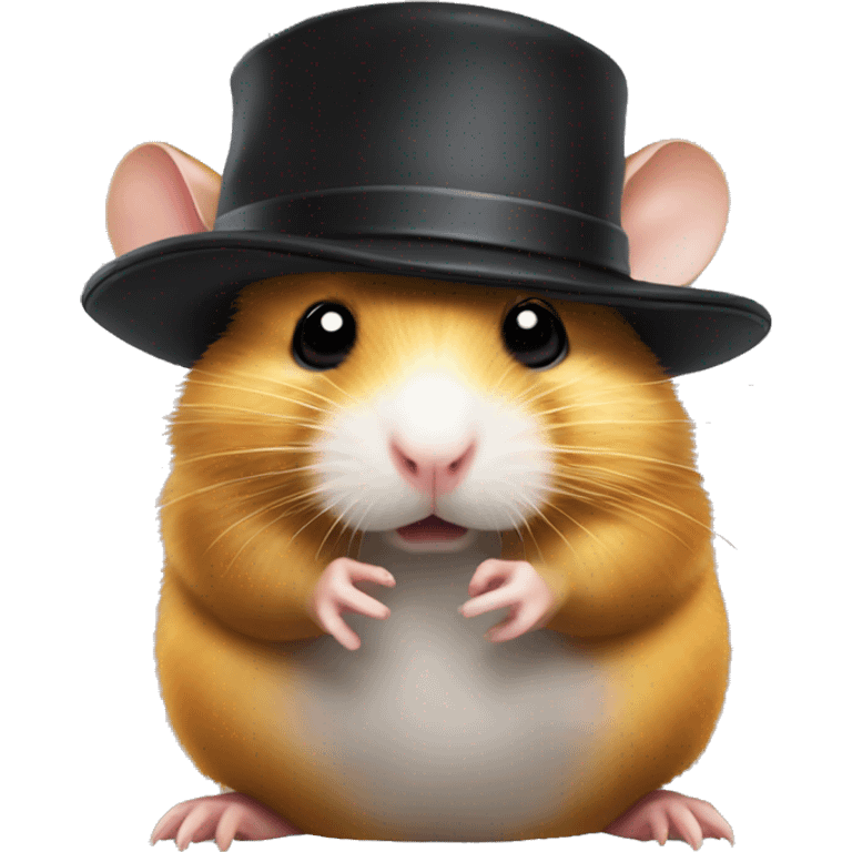 hamster with a gangster hat  emoji