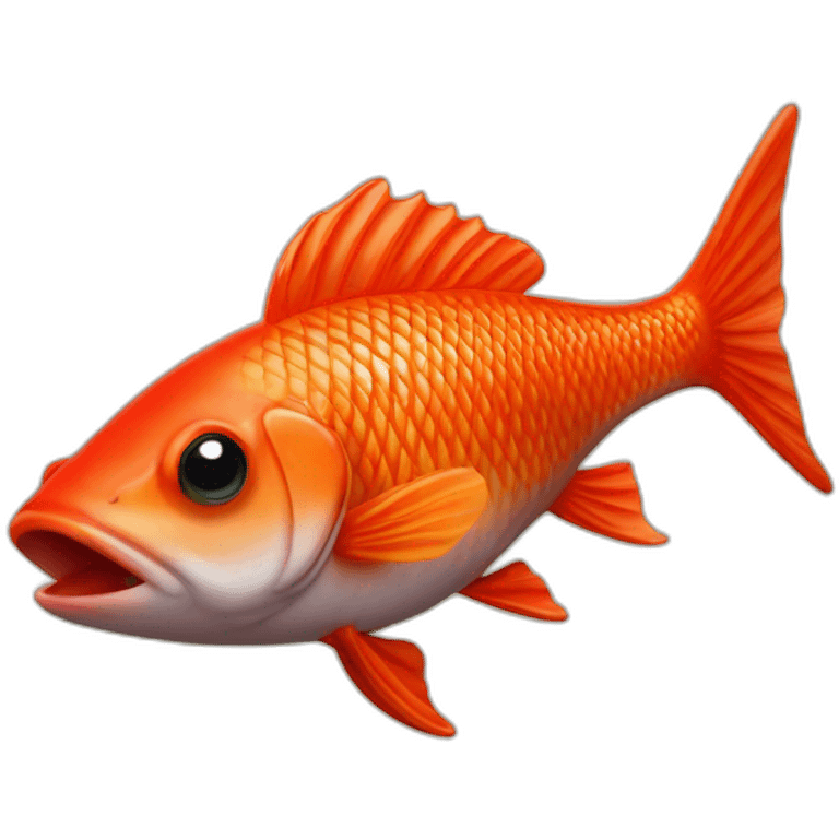 Poisson rouge sur ovni emoji