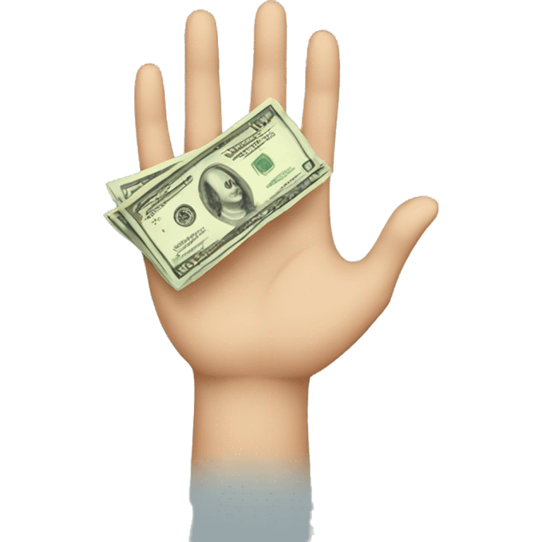 Hand with money emoji