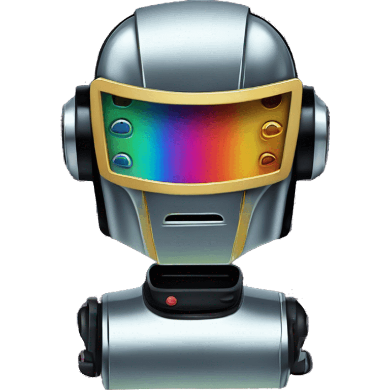 Rainbow Chrome variant DaftPunk-style robot talk box emoji