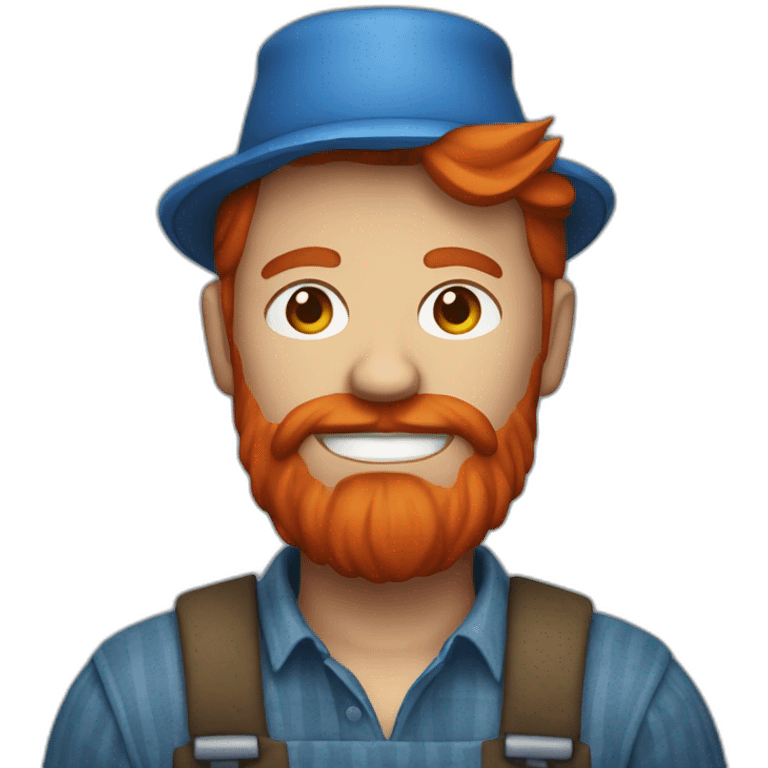 farmer with red beard and blue skin emoji